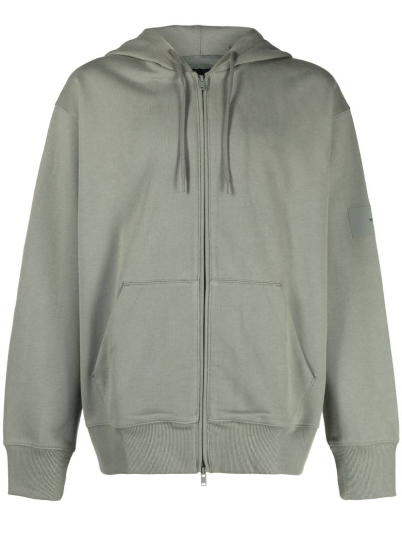 Y-3 zip-up organic cotton hoodie - Green von Y-3