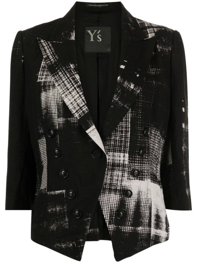 Y's Copied check-print blazer - Black von Y's