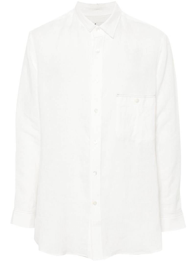 Y's asymmetric-collar linen shirt - White von Y's