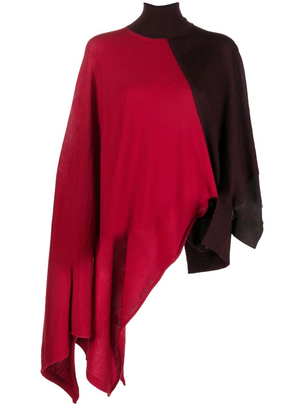 Y's asymmetric colour-block wool jumper - Red von Y's