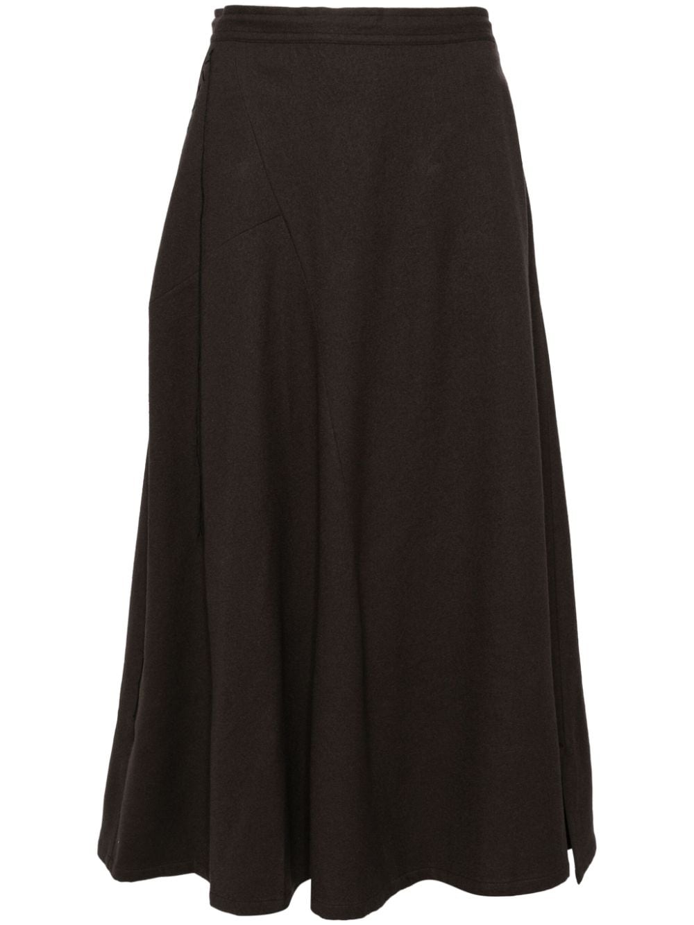 Y's asymmetric flare skirt - Brown von Y's