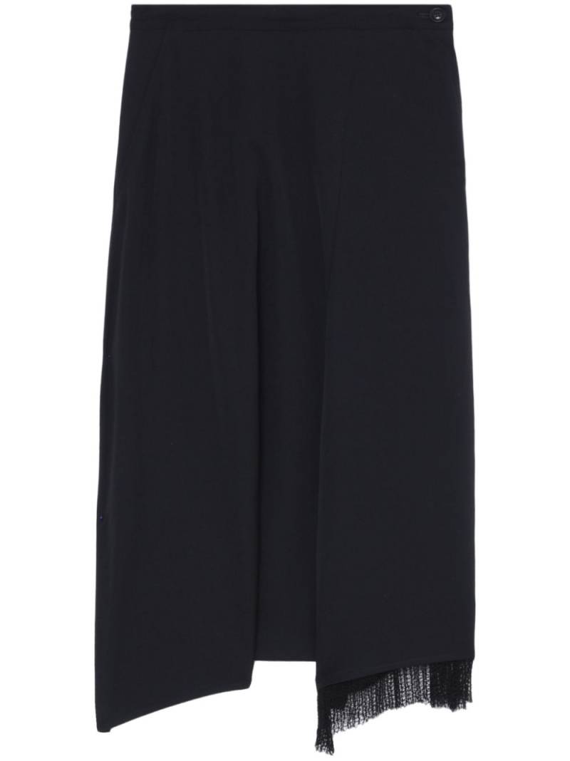 Y's asymmetric hem cropped-leg trousers - Black von Y's