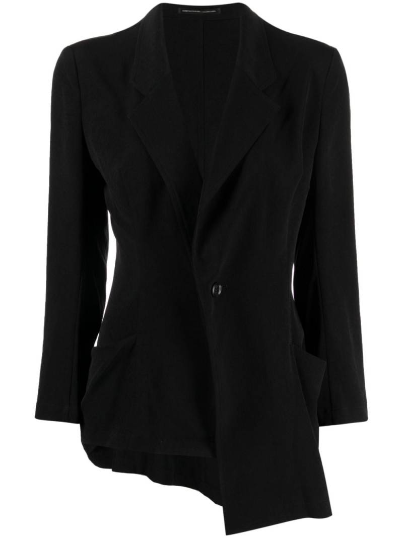 Y's asymmetric-hem single-breasted blazer - Black von Y's