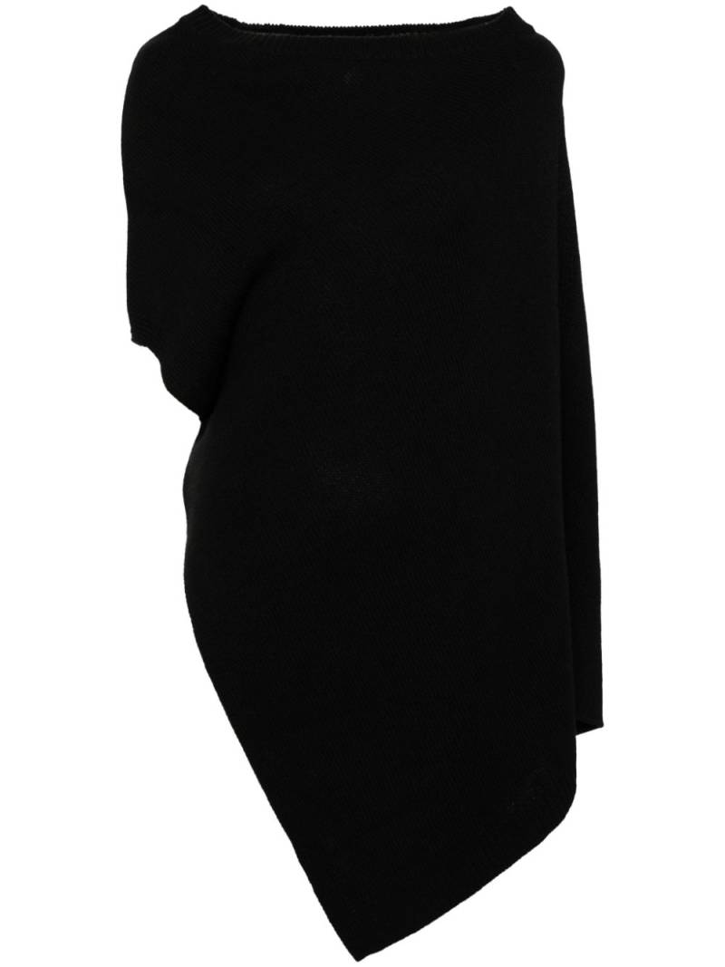 Y's asymmetric knitted top - Black von Y's