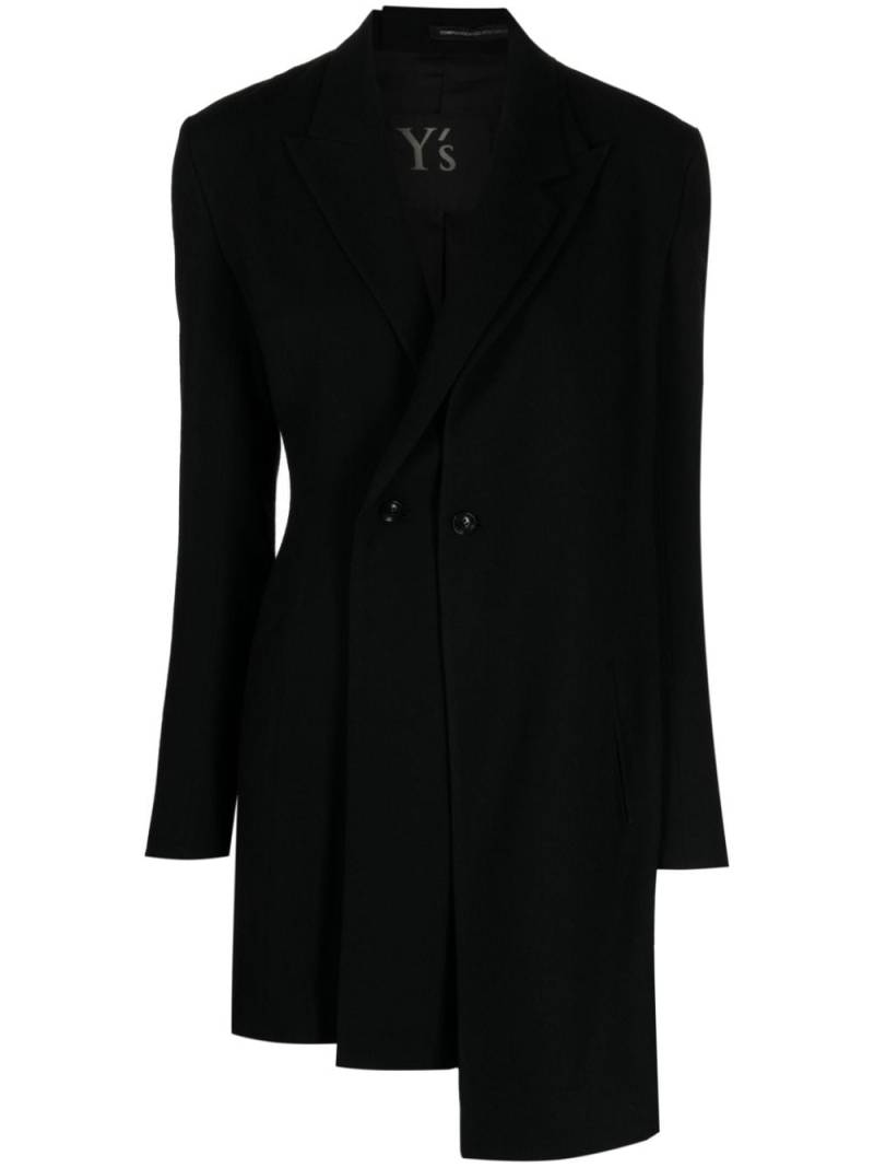 Y's asymmetric layered blazer - Black von Y's