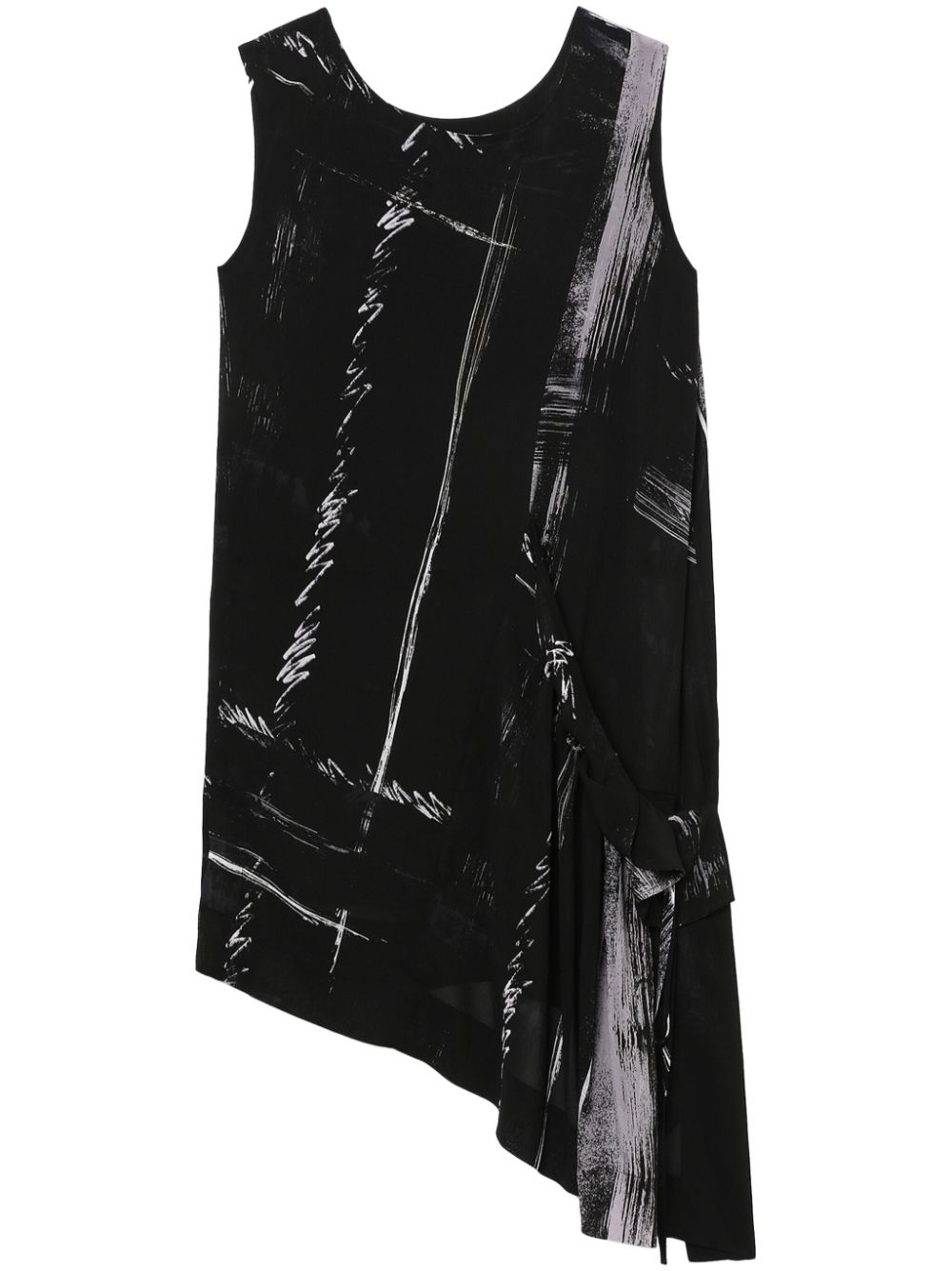 Y's asymmetric printed sleeveless top - Black von Y's