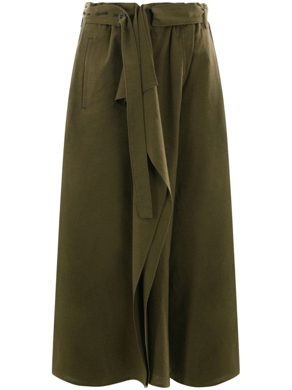 Y's cotton cropped trousers - Green von Y's