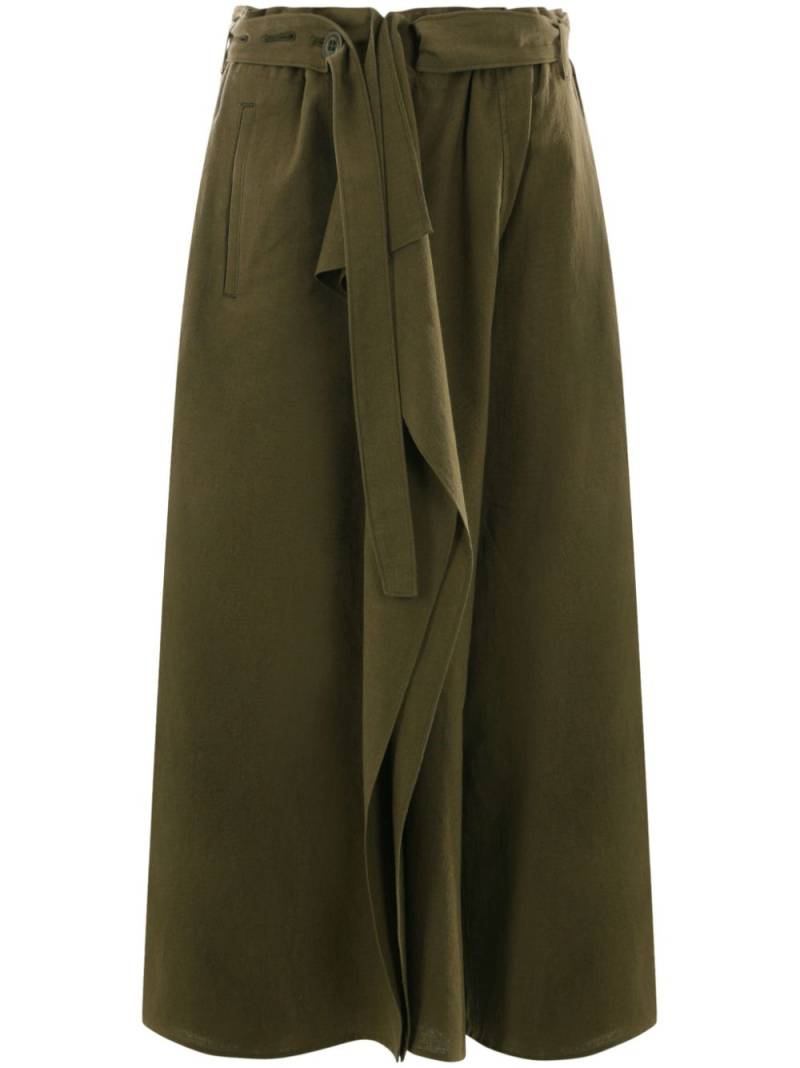 Y's cotton cropped trousers - Green von Y's