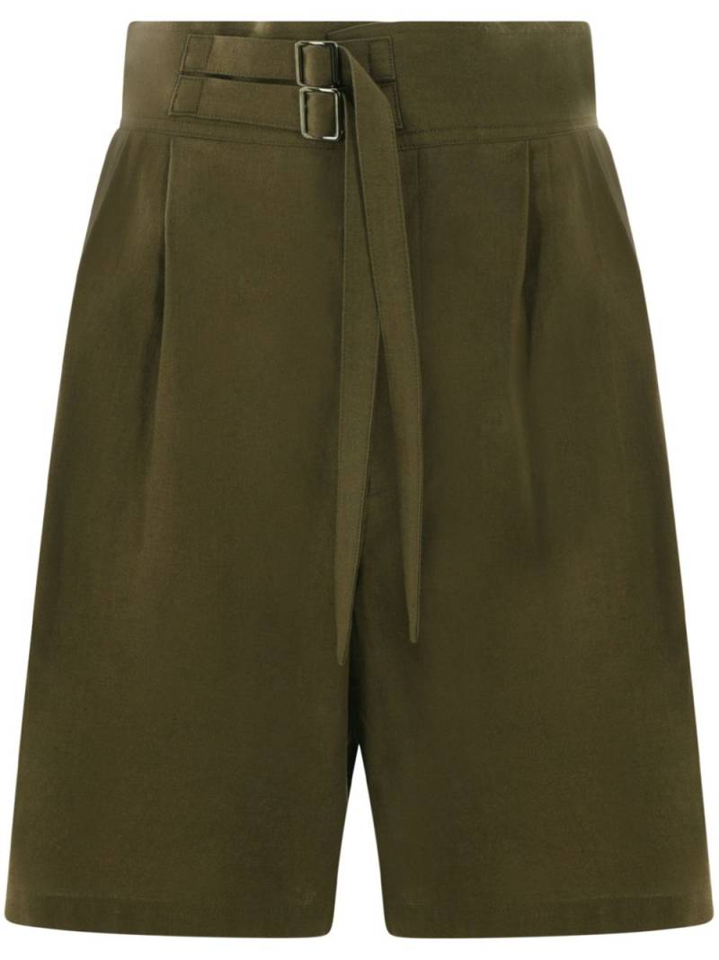 Y's cotton-linen blend shorts - Green von Y's