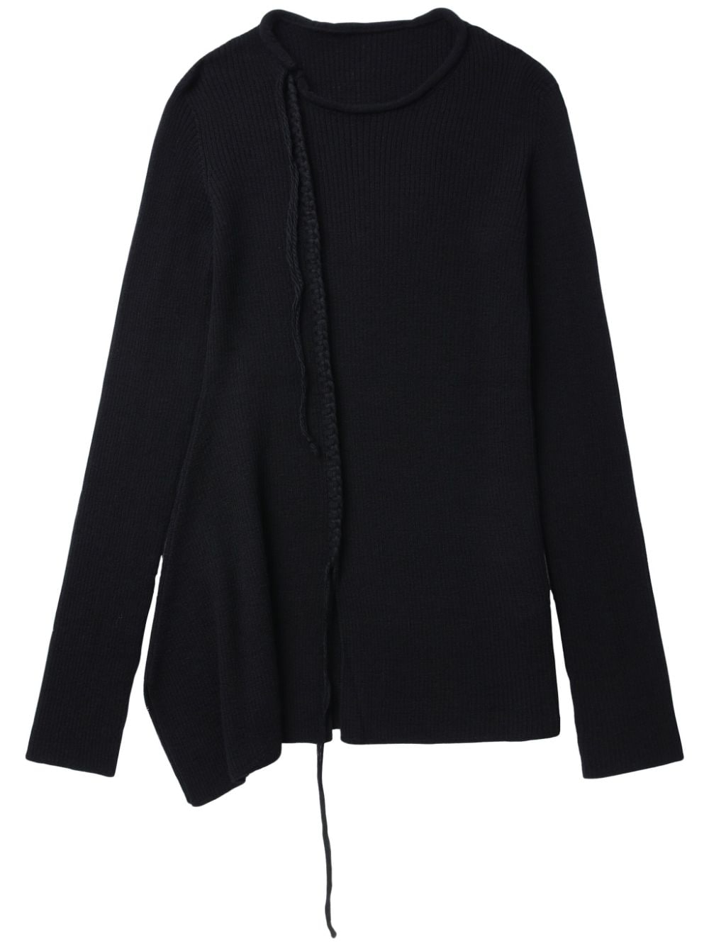 Y's decorative-stitching wool jumper - Black von Y's