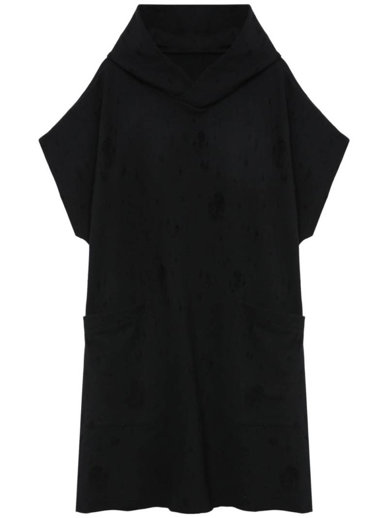 Y's distressed hooded dress - Black von Y's