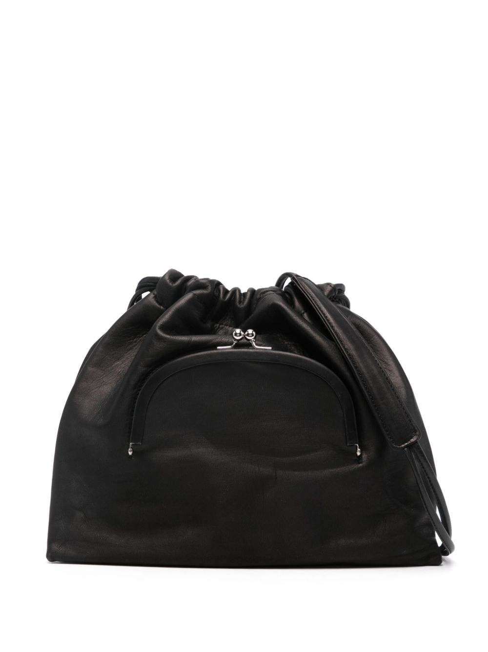 Y's drawstring leather shoulder bag - Black von Y's