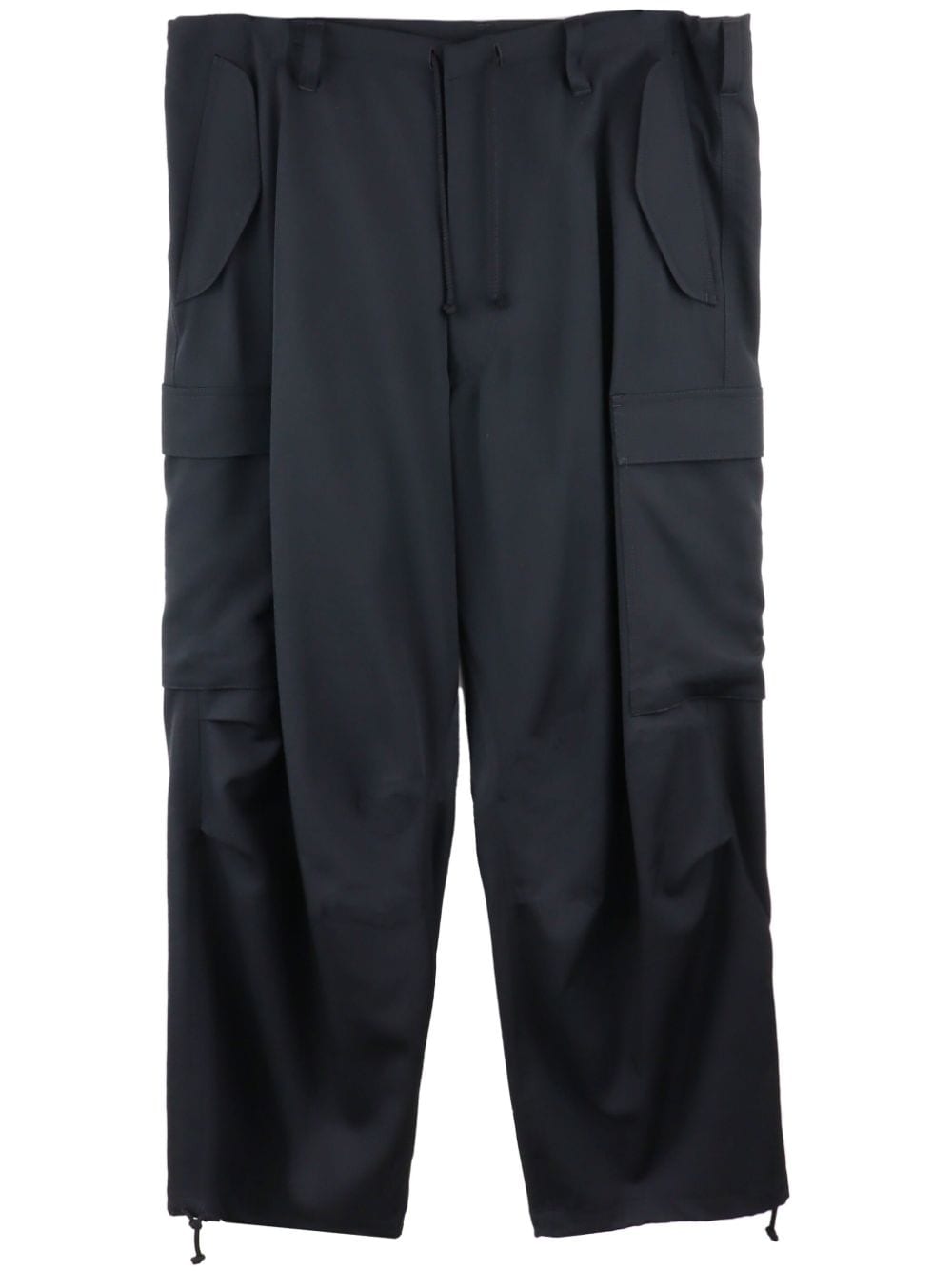 Y's drawstring wool cargo trousers - Black von Y's