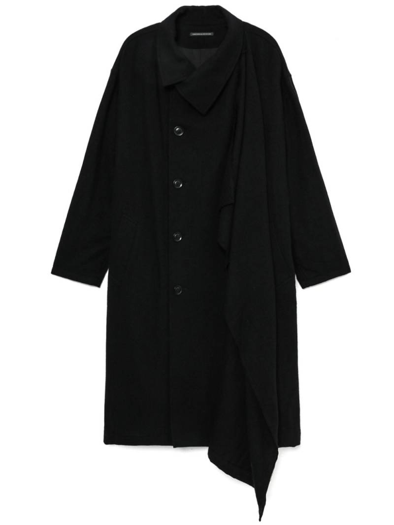 Y's flap-panel single-breasted coat - Black von Y's