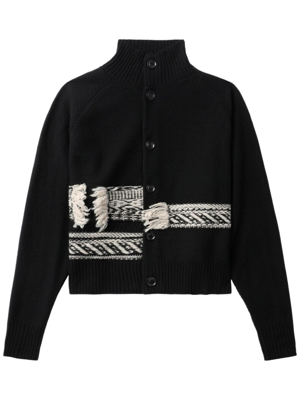 Y's frayed knitted cardigan - Black von Y's