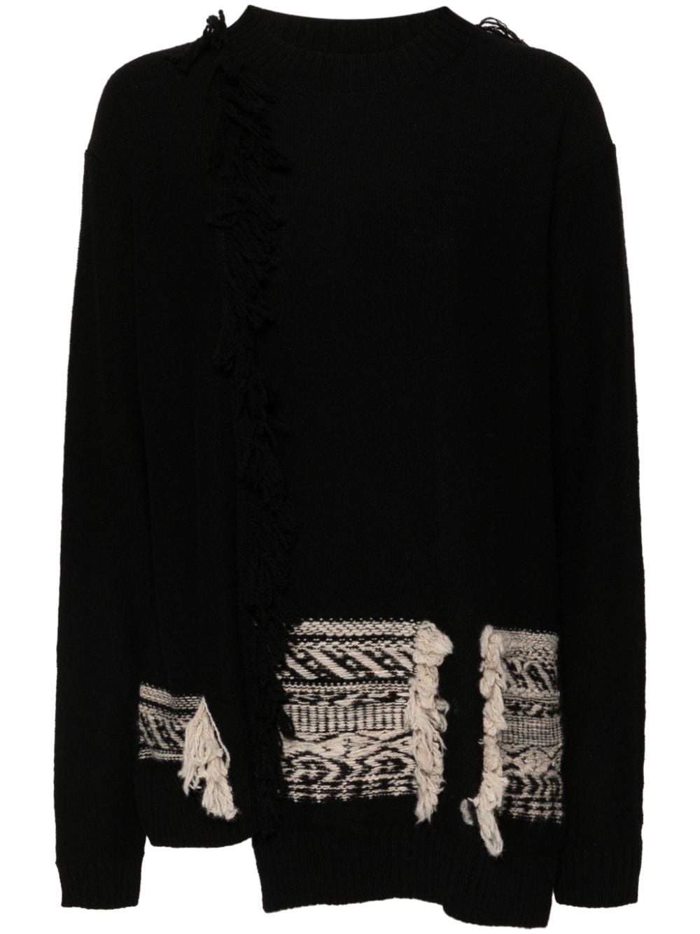 Y's fringed asymmetric jumper - Black von Y's