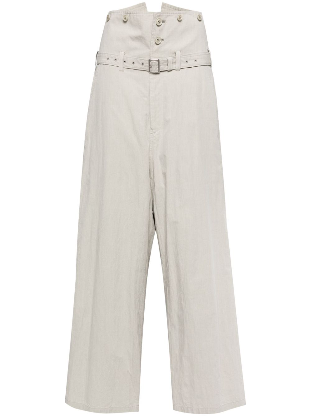 Y's high-waisted cotton trousers - Grey von Y's