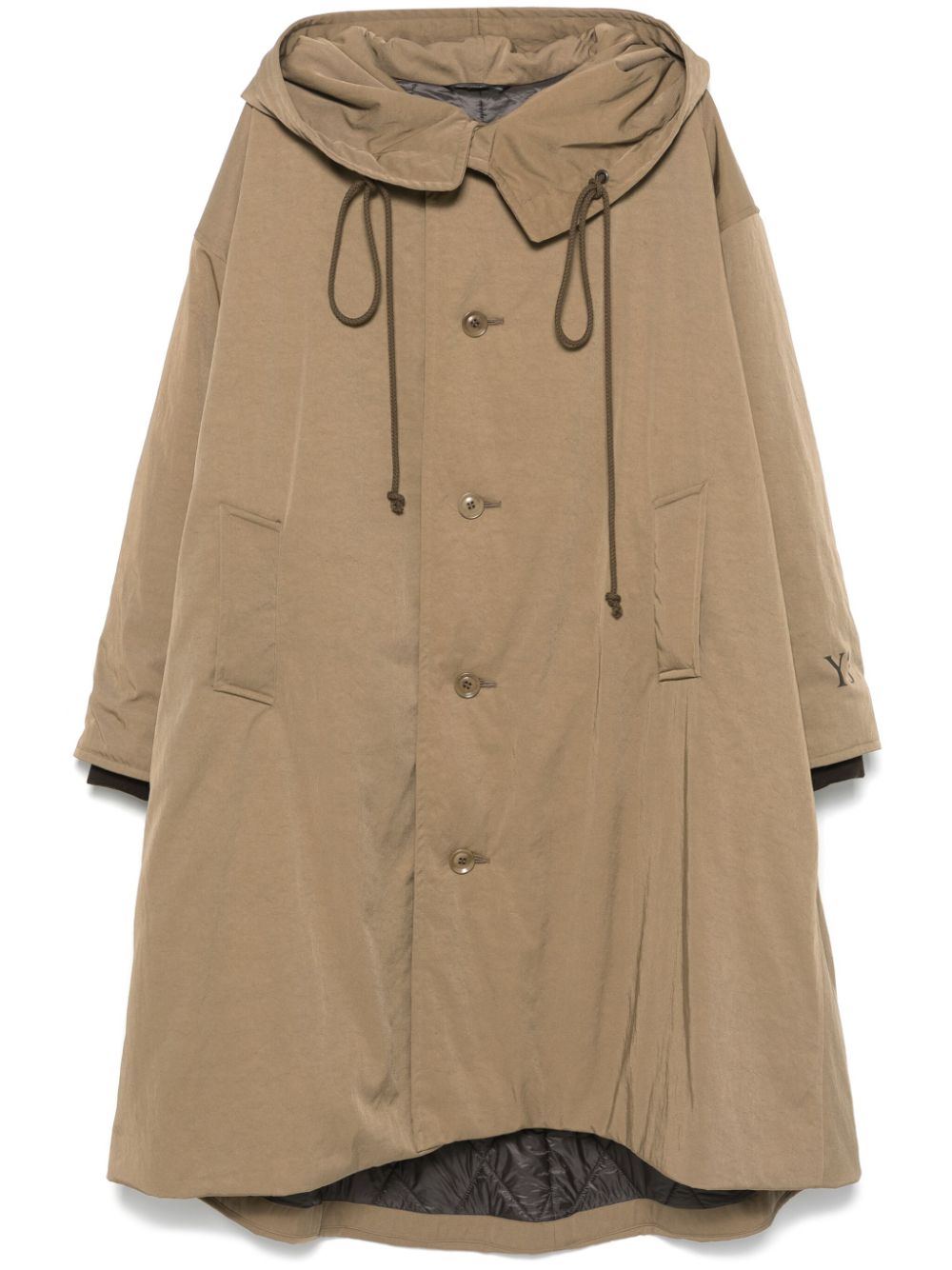 Y's hooded coat - Neutrals von Y's