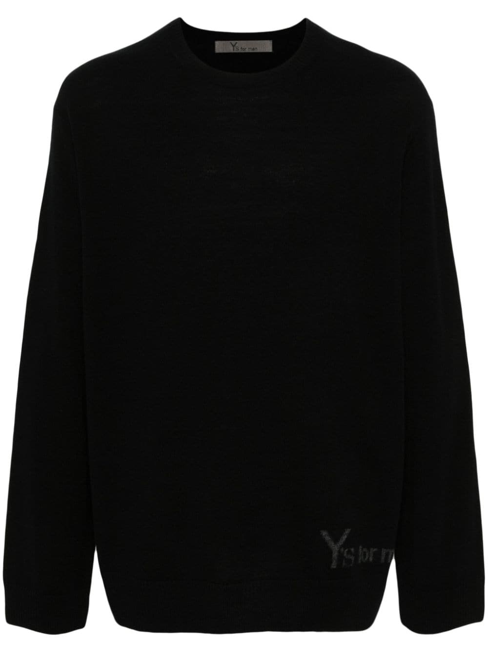 Y's intarsia-knit logo sweater - Black von Y's