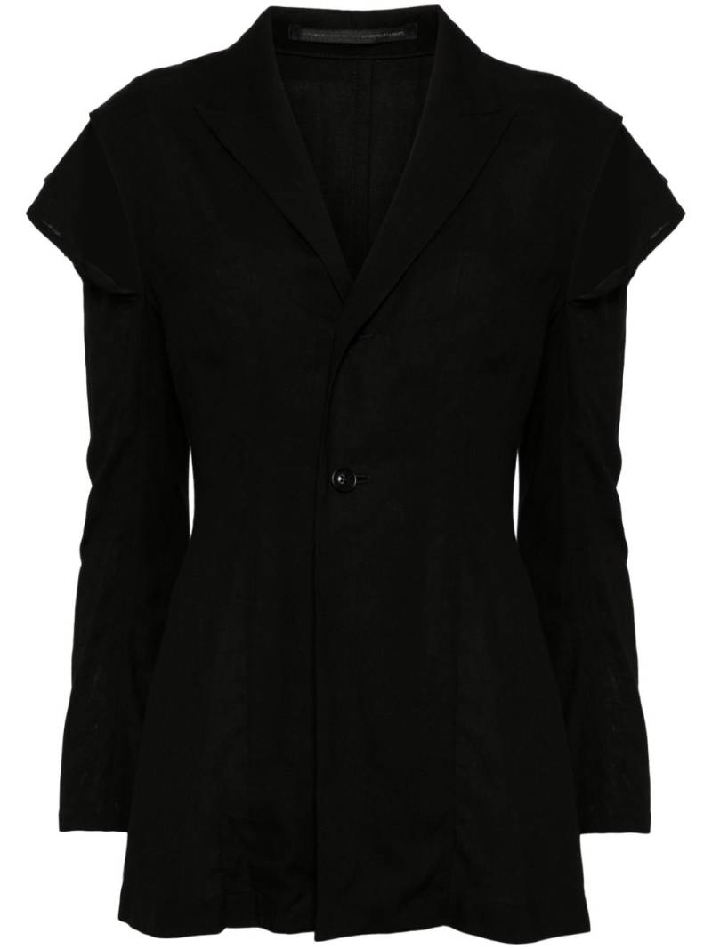 Y's layered-sleeve single-breasted blazer - Black von Y's