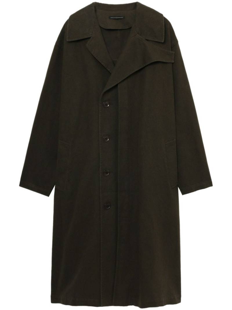 Y's linen-cotton double-breasted coat - Brown von Y's