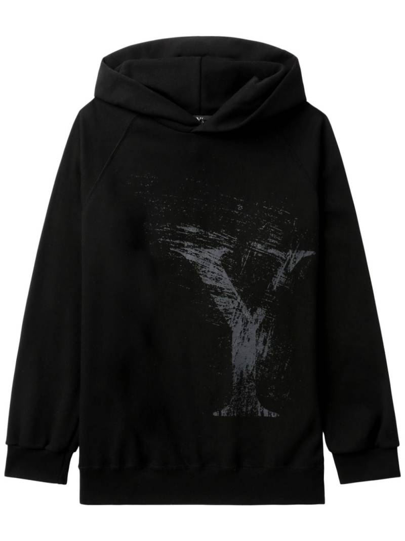 Y's logo-print hoodie - Black von Y's