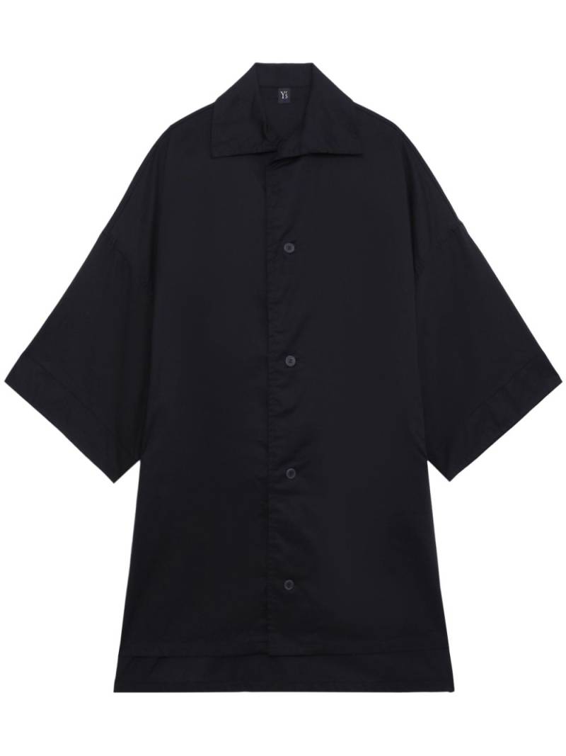 Y's long-sleeve cotton mini shirtdress - Black von Y's