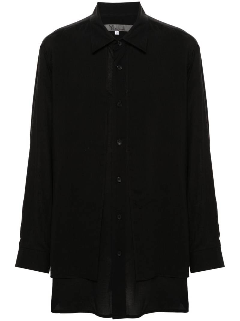 Y's overlapping button-up shirt - Black von Y's