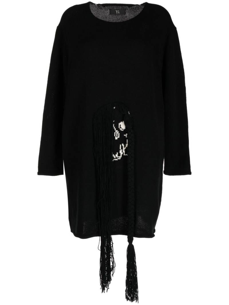 Y's oversized intarsia-knit skeleton jumper - Black von Y's