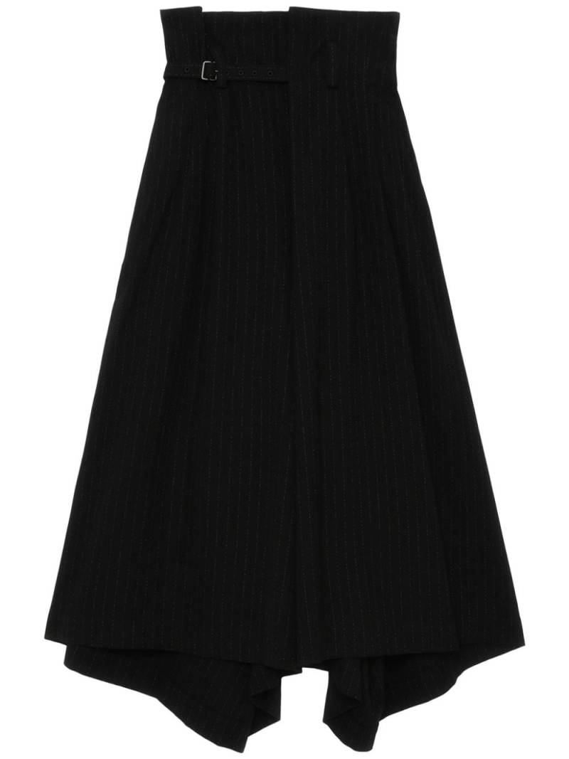 Y's pinstripe asymmetric palazzo pants - Black von Y's