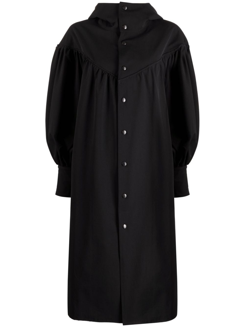 Y's puff-sleeve hooded coat - Black von Y's