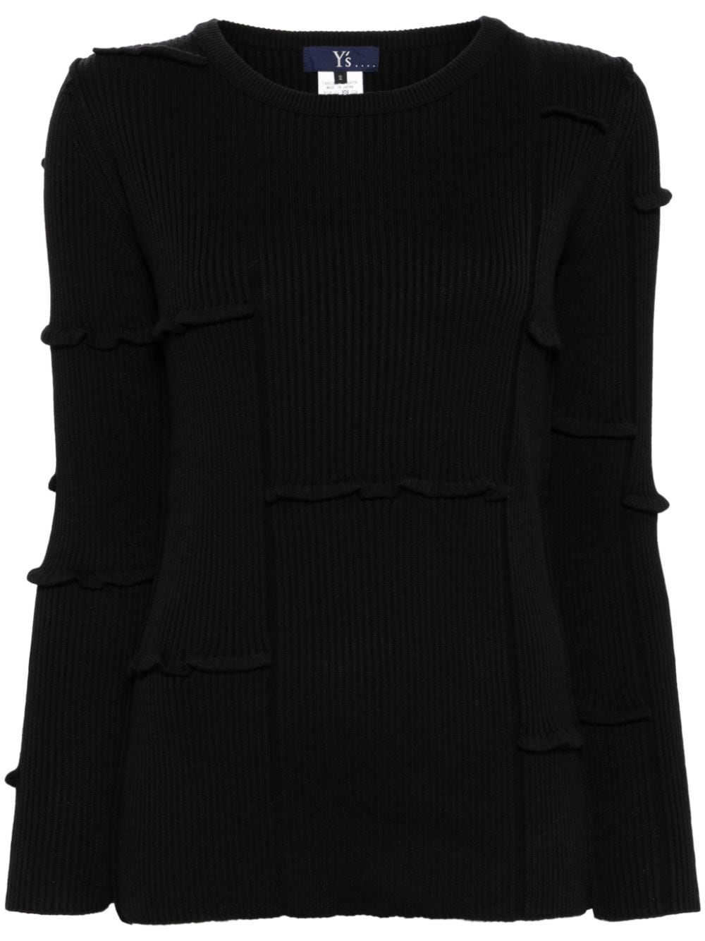 Y's ribbed-knit long-sleeved jumper - Black von Y's