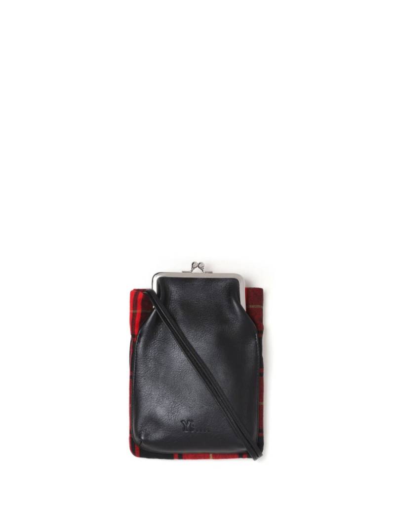 Y's tartan-check leather mini bag - Black von Y's