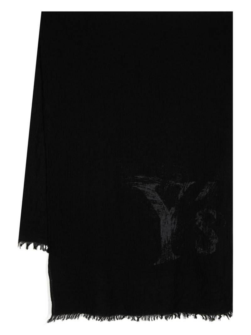 Y's wool frayed scarf - Black von Y's