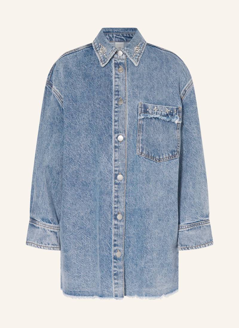 Y.A.S. Jeans-Overshirt Mit 3/4-Arm Und Schmucksteinen blau von Y.A.S.