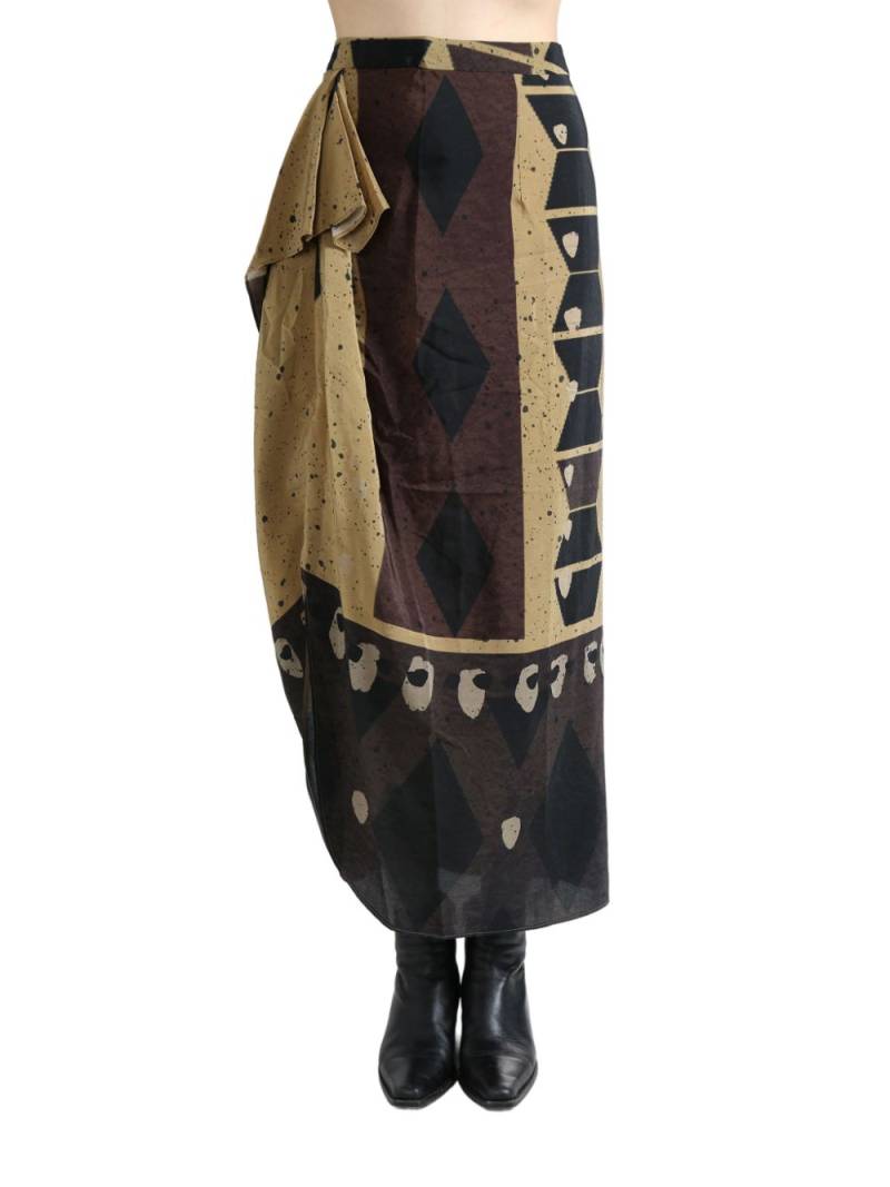 YANGKEHAN graphic-print maxi skirt - Brown von YANGKEHAN