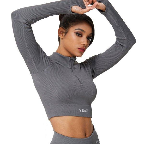 YEAZ - RUNWAY Top onyx shadow, für Damen, Grau, Größe L von YEAZ