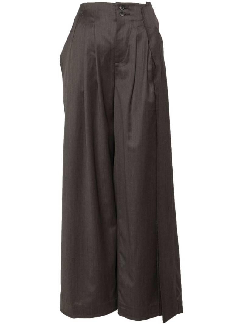 YEHUAFAN wide-leg trousers - Brown von YEHUAFAN