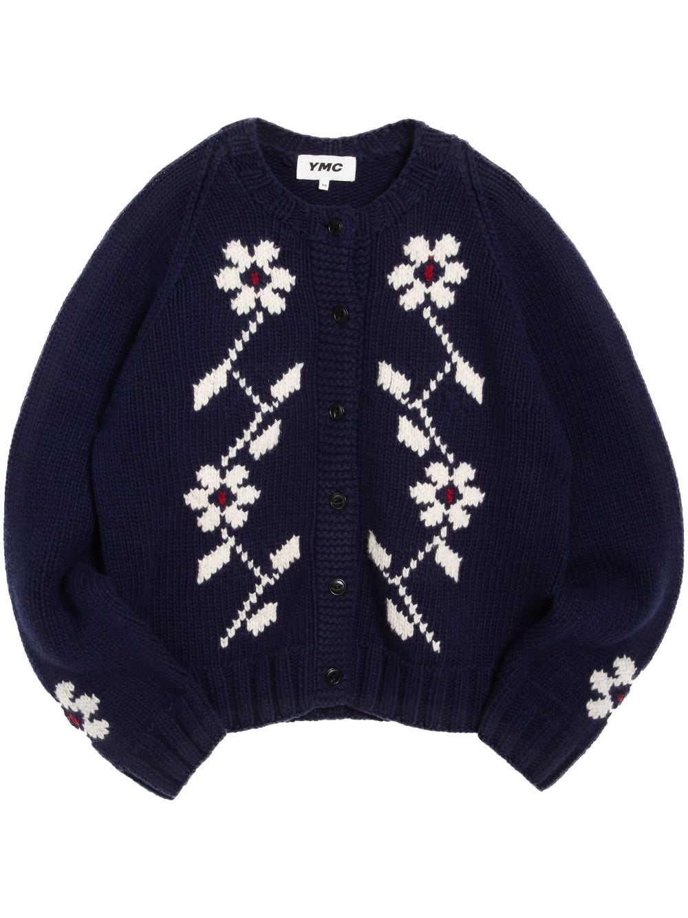 YMC Atomic Flower cardigan - Blue von YMC