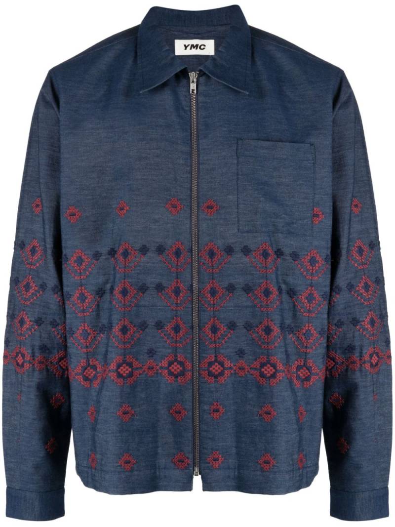 YMC Bowie embroidered denim jacket - Blue von YMC