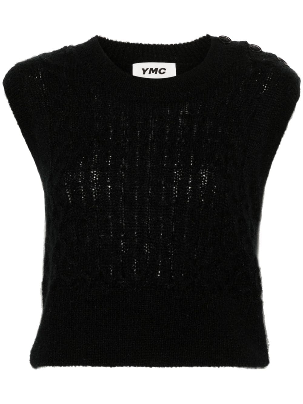 YMC Farrow cable-knit vest - Black von YMC