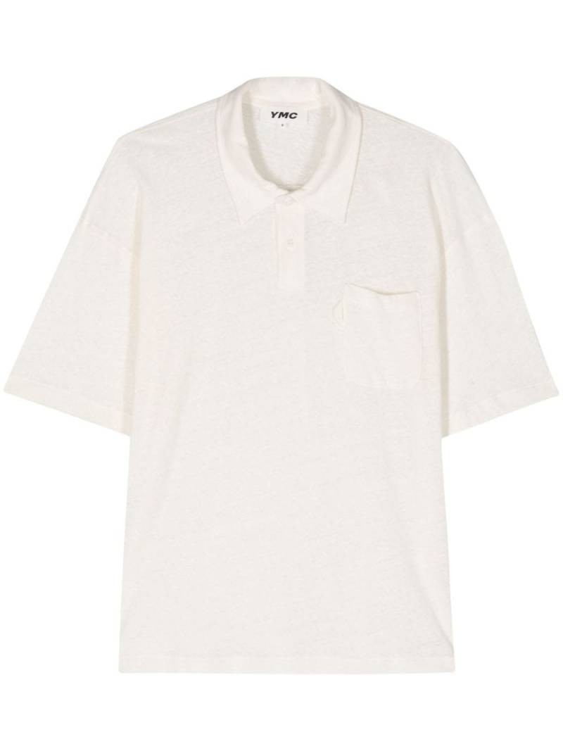 YMC Ivy linen blend polo shirt - White von YMC