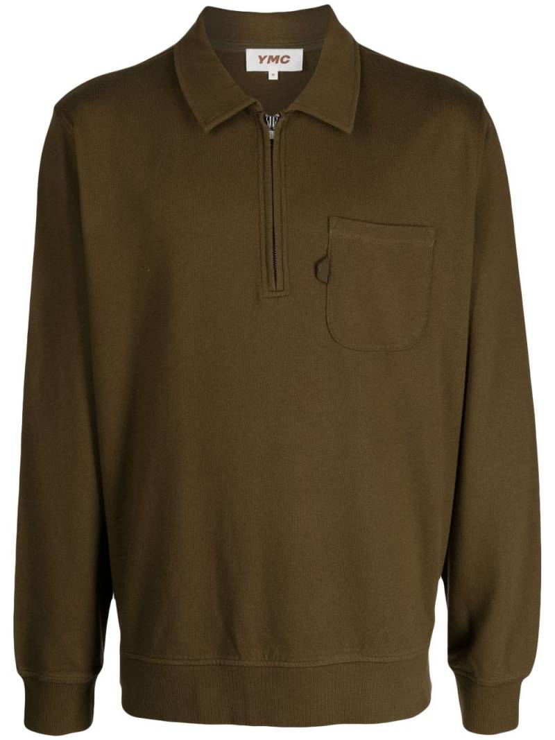 YMC Sugden half-zip fastening polo shirt - Green von YMC