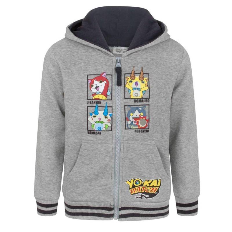 Kapuzenpullover Durchgehender Reißverschluss Jungen Grau 98 von YO-KAI WATCH