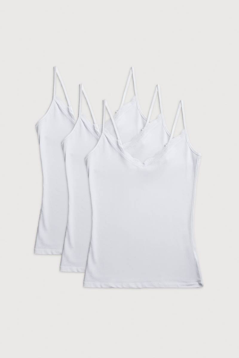 YSABEL MORA Unterhemd »BASIC COLLECTION COTTON WITH LACE«, (3er Pack), das perfekte Basic-Top für jeden Tag von YSABEL MORA