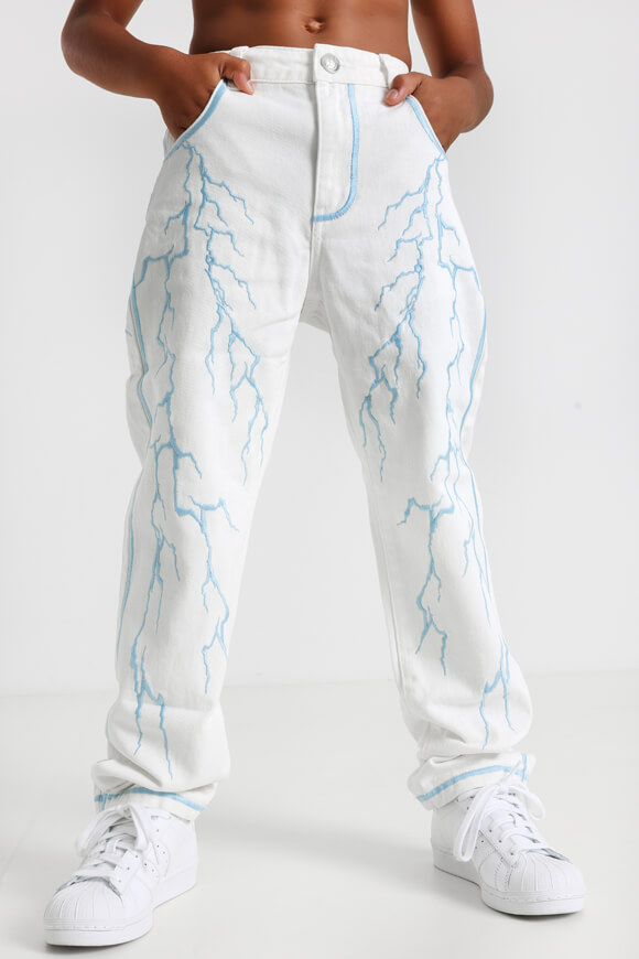 Yangster Baggy Jeans | Offwhite + Hellblau | Jungen  | 10 von Yangster