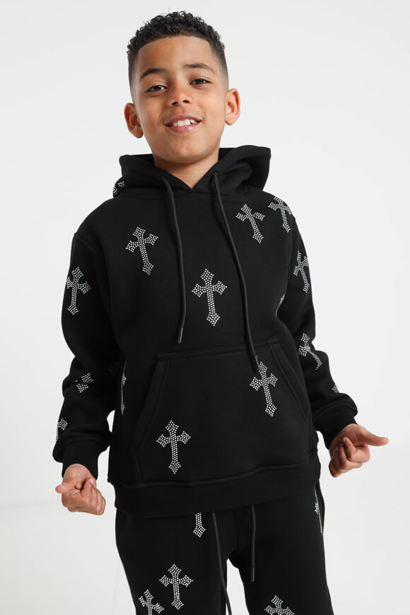 Yangster Kapuzensweatshirt | Schwarz + Silber | Jungen  | 10 von Yangster