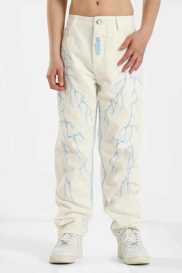 Yangster Straight Fit Jeans | Offwhite + Hellblau | Jungen  | 10 von Yangster