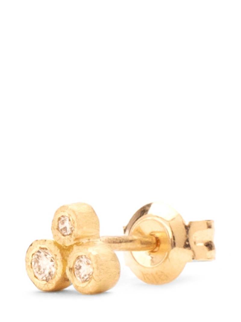 Yasuko Azuma 18kt yellow gold Triple diamond stud earring von Yasuko Azuma