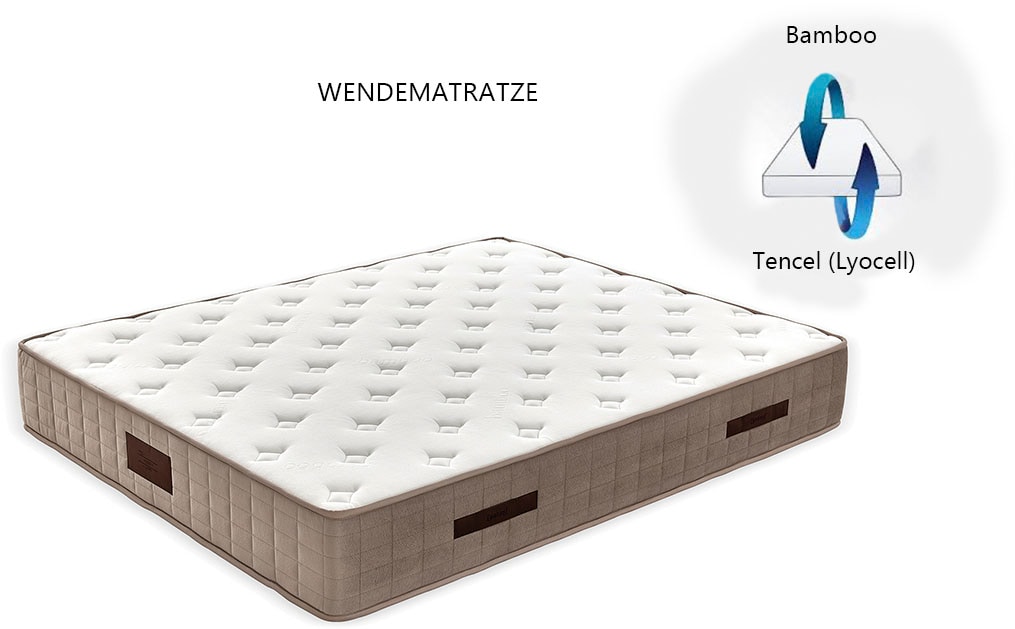 Yatas Taschenfederkernmatratze »Majestät Premium«, 30 cm cm hoch, 416 Federn, (1 St.), 3 Härten System-Feder, unterstützt jede Körperform bis 120 kg, - jetzt neu in 2 Bezugsvarianten erhältlich! von Yatas Bedding